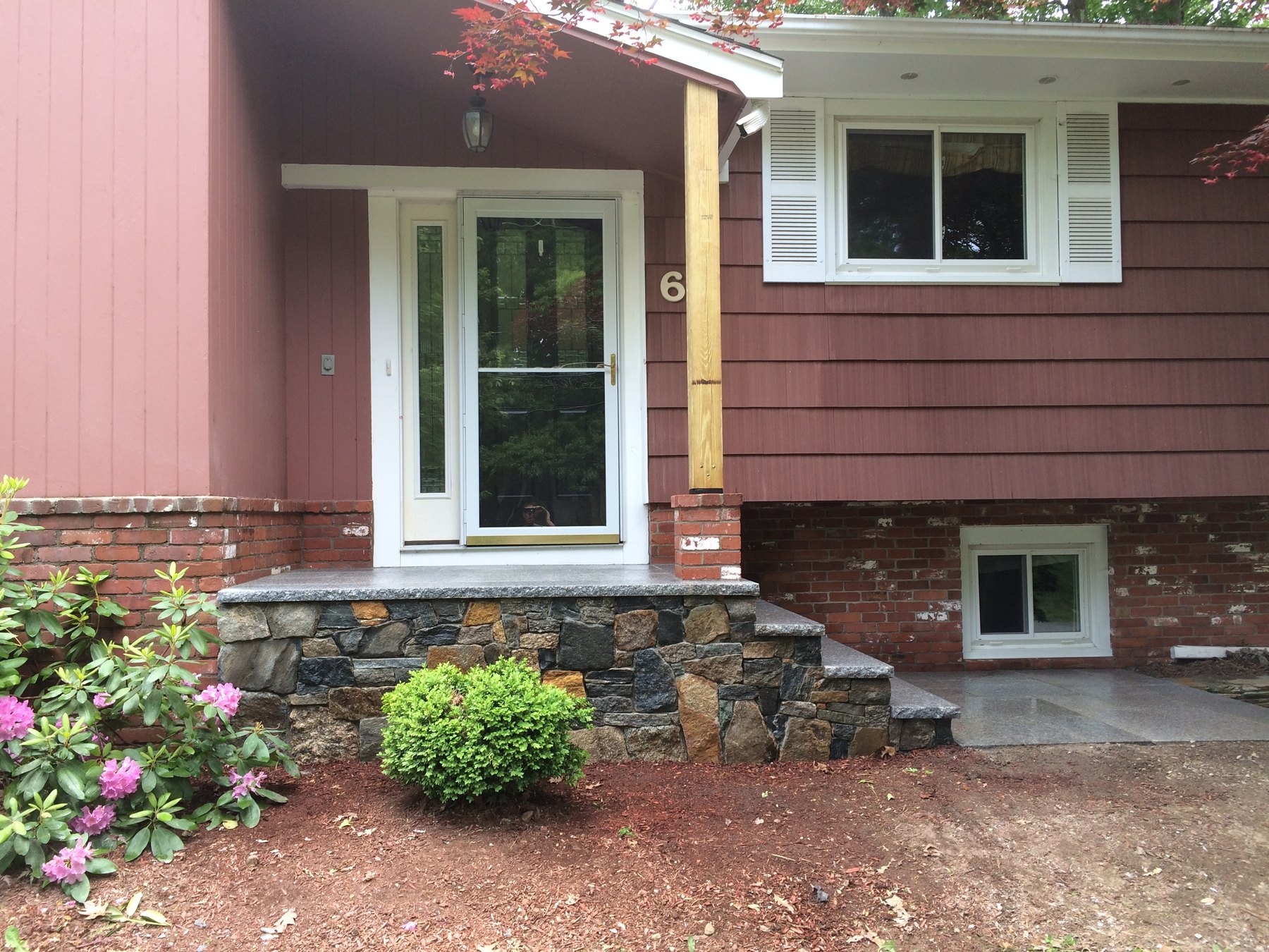 Natural Stone Veneer Steps, Granite Walkway & Granite Steps — Plainville, MA