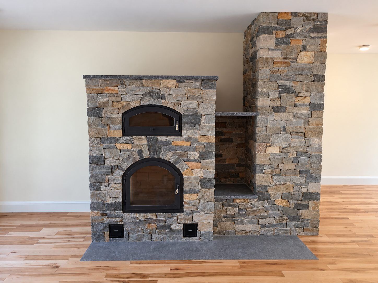 Stone fireplace by CDK Masonry