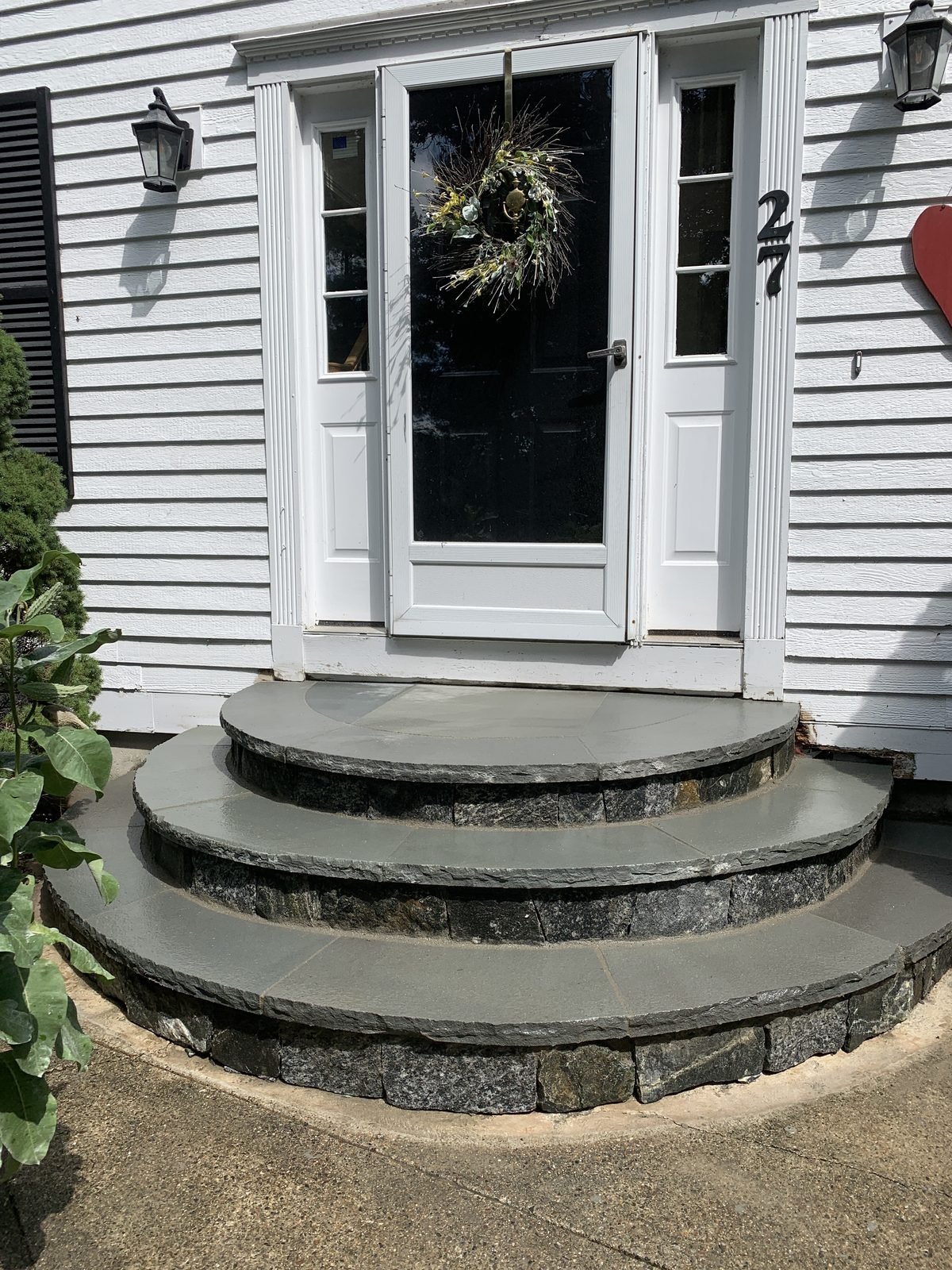 Half-Moon Bluestone Front Steps — Franklin, MA