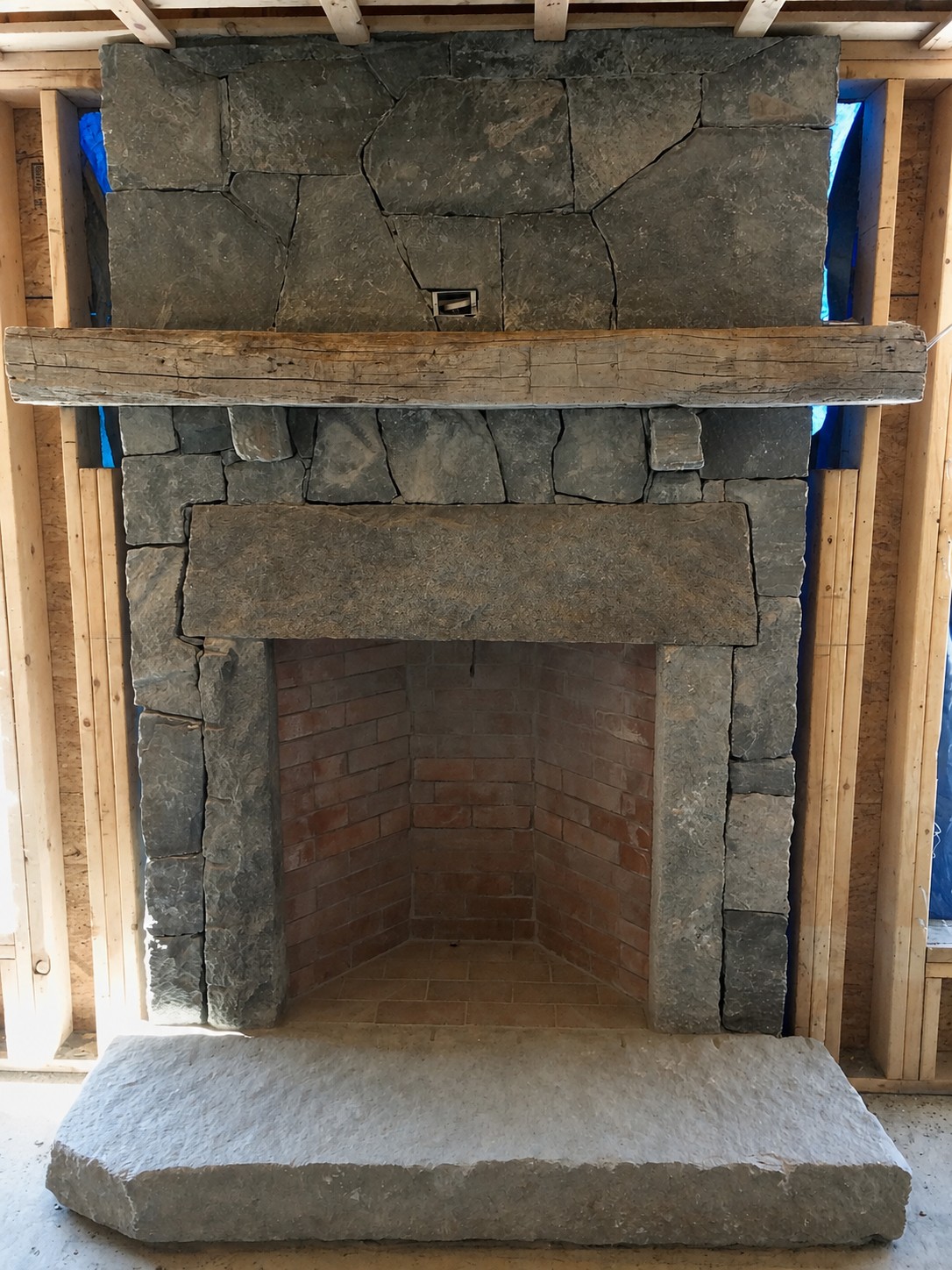 Stone Rumford Fireplace & Brick Chimney — Medway, MA